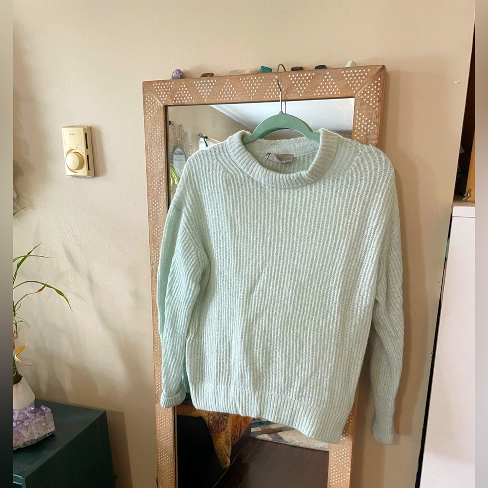 Everlane Alpaca Crewneck Sweater, Size: M, Color: Light Mint